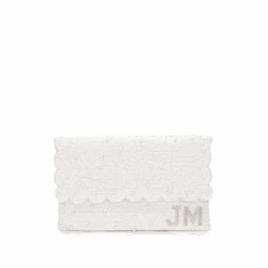 Scalloped Pearl Beaded Clutch