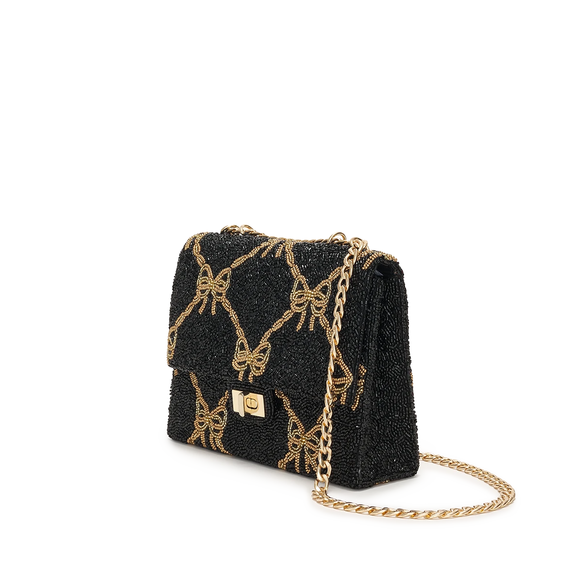 Black Beaded Bow Bag 4 Black Beaded Bow Bag - Image 2