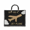Jet Plane Beaded Bag - Black & Gold -Lily Bean Luggage Shop LB 1507