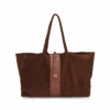 Suede Leather Shopper - Brown 2 Suede Leather Shopper - Brown -Lily Bean Luggage Shop LB 1511