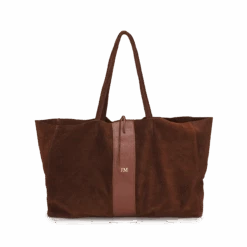 Suede Leather Shopper - Brown