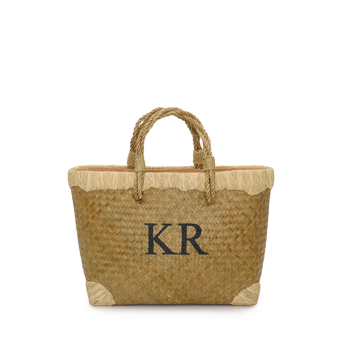 Straw Fringe Initial Bag 3 Straw Fringe Initial Bag