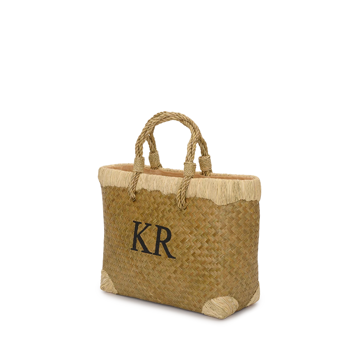 Straw Fringe Initial Bag 4 Straw Fringe Initial Bag - Image 2