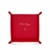 Leather Trinket Tray With Hand Written Note - Red -Lily Bean Luggage Shop LB 1663
