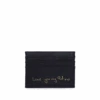 Leather Card Holder With Hand Written Note - Black