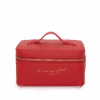 Leather Vanity Case With Hand Written Note - Red 2 Leather Vanity Case With Hand Written Note - Red -Lily Bean Luggage Shop LB 1670