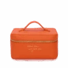 Leather Vanity Case With Hand Written Note - Orange 2 Leather Vanity Case With Hand Written Note - Orange -Lily Bean Luggage Shop LB 1673 1