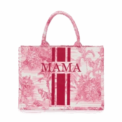 Raspberry Shopper Tiger Canvas Tote