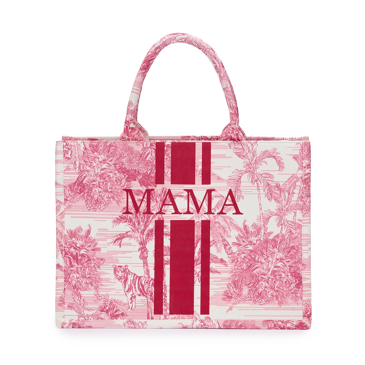 Raspberry Shopper Tiger Canvas Tote 3 Raspberry Shopper Tiger Canvas Tote