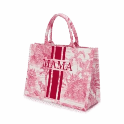 Raspberry Shopper Tiger Canvas Tote 7 Raspberry Shopper Tiger Canvas Tote -Lily Bean Luggage Shop LB 1690