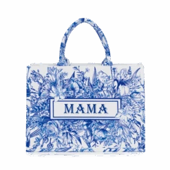 Toile Blue Patterned Shopper Tote