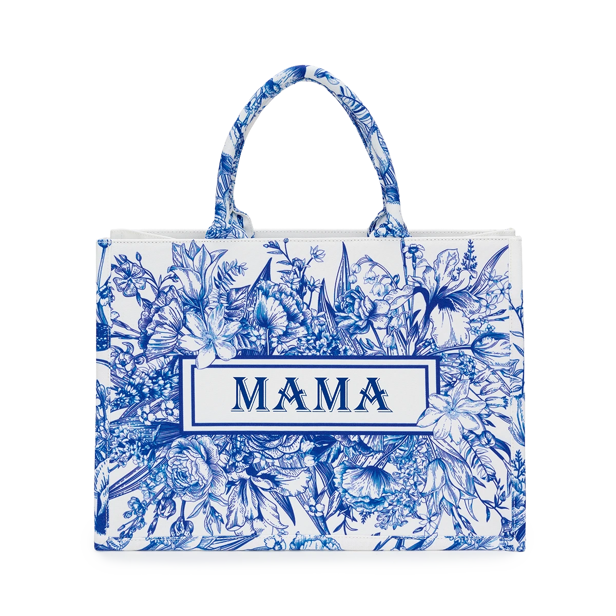 Toile Blue Patterned Shopper Tote 3 Toile Blue Patterned Shopper Tote