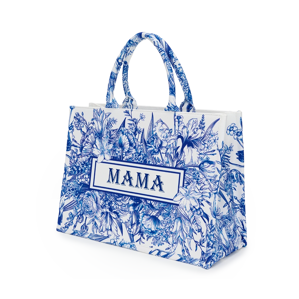 Toile Blue Patterned Shopper Tote 4 Toile Blue Patterned Shopper Tote - Image 2