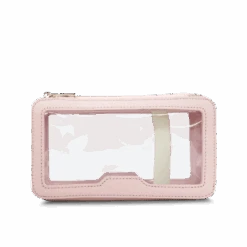 Clear Rectangular Make-up Bag - Pale Pink