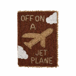 Beaded Passport Cover - Brown