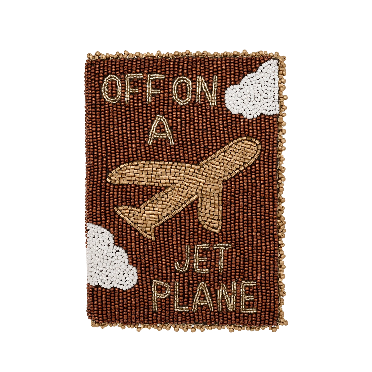 Beaded Passport Cover - Brown 3 Beaded Passport Cover - Brown