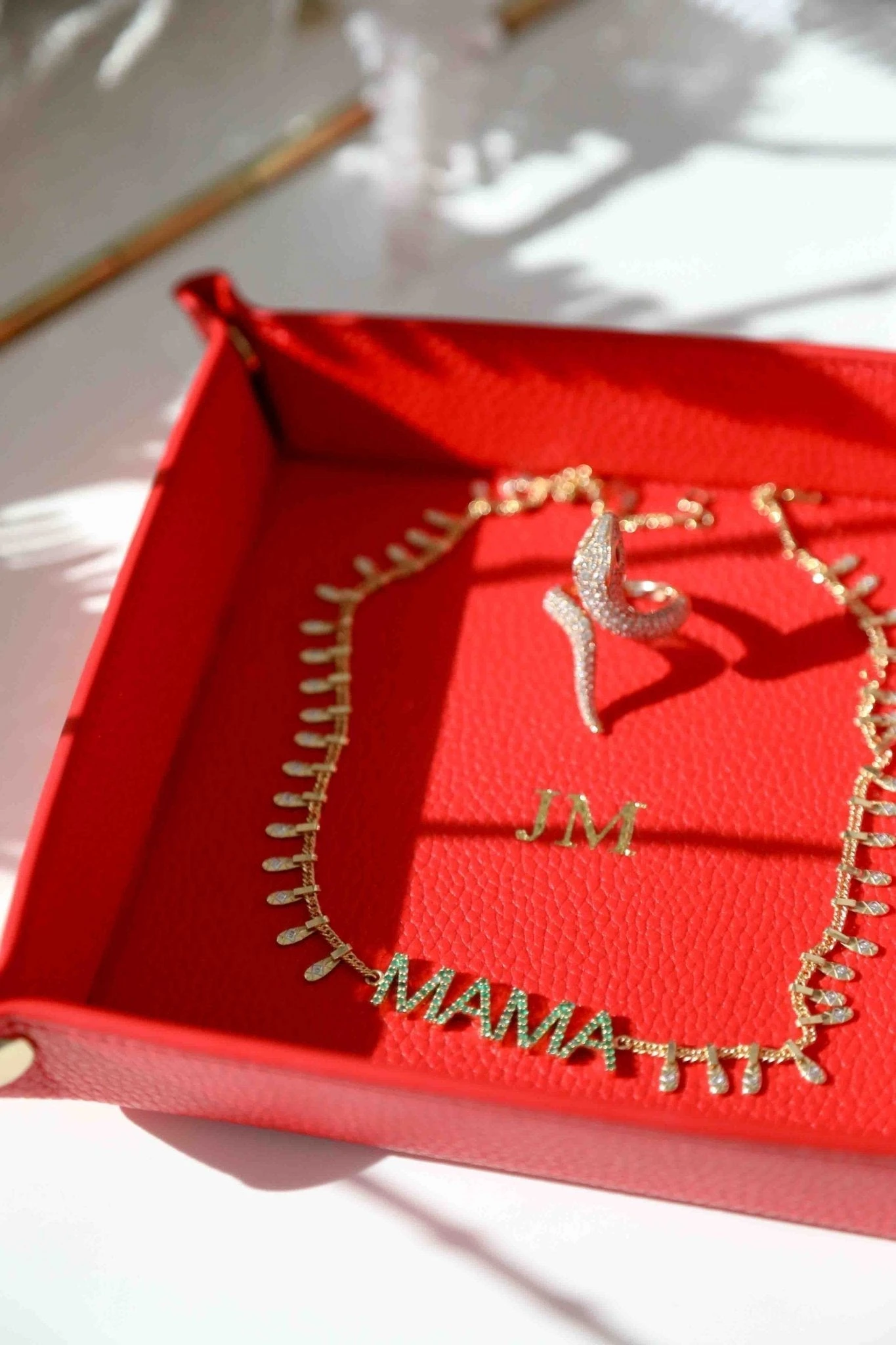 Leather Trinket Tray - Red 5 Leather Trinket Tray - Red - Image 3