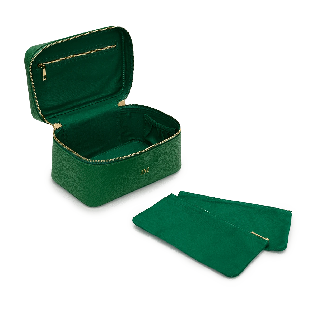 Leather Vanity Case - Emerald Green 4 Leather Vanity Case - Emerald Green - Image 2