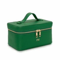 Leather Vanity Case - Emerald Green 7 Leather Vanity Case - Emerald Green -Lily Bean Luggage Shop leather vanity case emerald green 833060