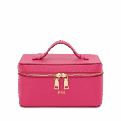 Leather Vanity Case - Hot Pink