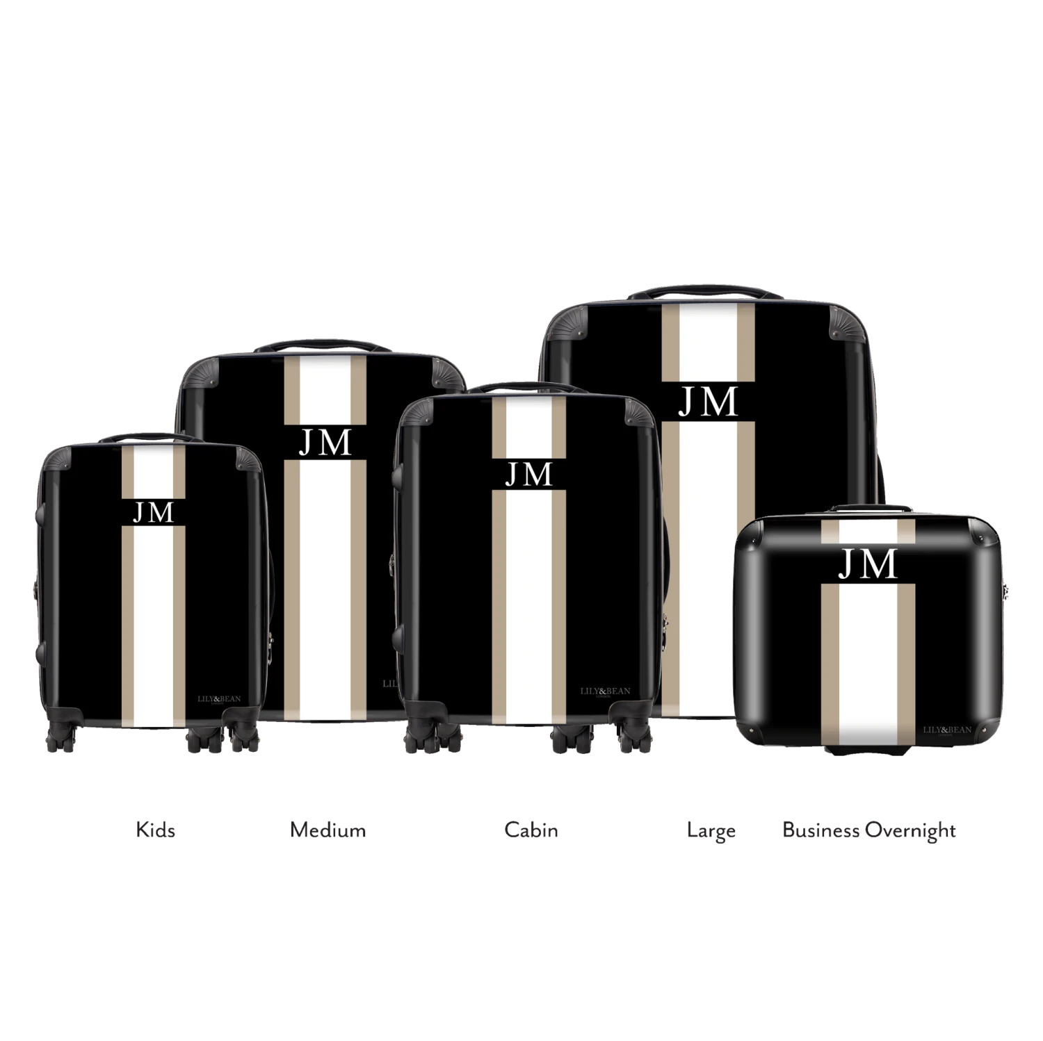 Luggage Set (5 Luggage) - Black & Taupe 3 Luggage Set (5 Luggage) - Black & Taupe