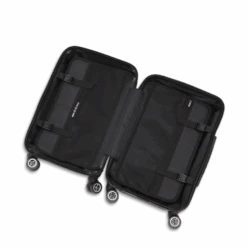 Quilted Effect Hardshell Luggage - Black -Lily Bean Luggage Shop quilted effect hardshell suitcase black 589823