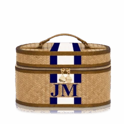Straw Vanity Case - Navy