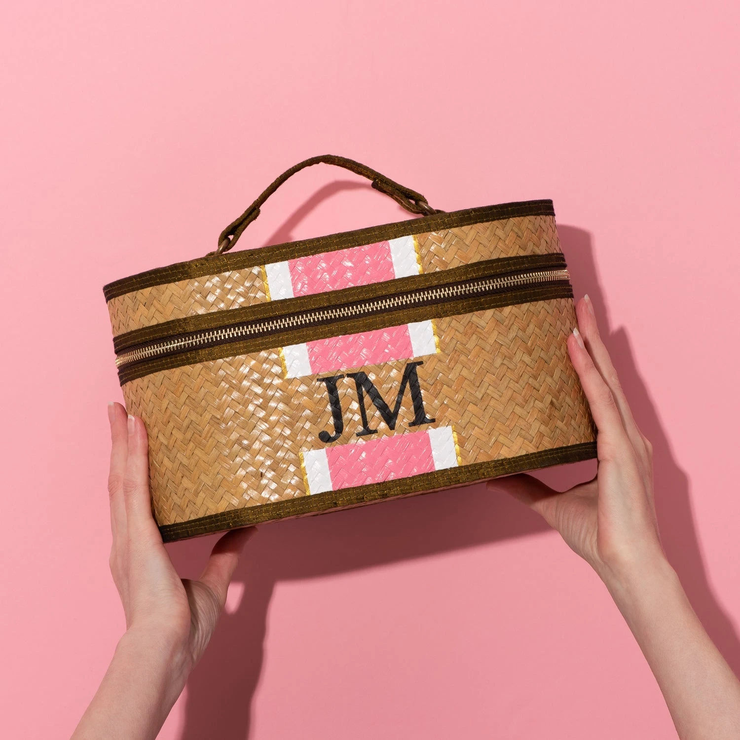 Straw Vanity Case - Pink 5 Straw Vanity Case - Pink - Image 3