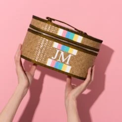 Straw Vanity Case - Rainbow 9 Straw Vanity Case - Rainbow -Lily Bean Luggage Shop straw vanity case rainbow 888488