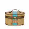 Straw Vanity Case - Turquoise -Lily Bean Luggage Shop straw vanity case turquoise 462168