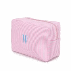 Striped Washbag - Pink & White
