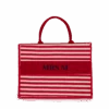 Stripy Canvas Tote - Red 2 Stripy Canvas Tote - Red -Lily Bean Luggage Shop stripy canvas tote red 191054