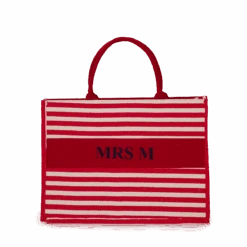 Stripy Canvas Tote - Red