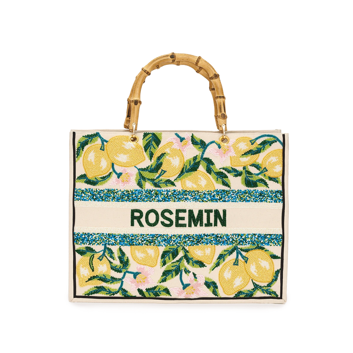 The Juliana Beaded Tote - Citron 3 The Juliana Beaded Tote - Citron