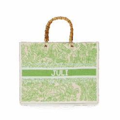 The Juliana Beaded Tote - Lime Jungle