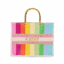 The Juliana Beaded Tote - Rainbow