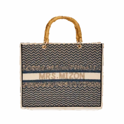 The Juliana Beaded Tote - Royal Ziggy