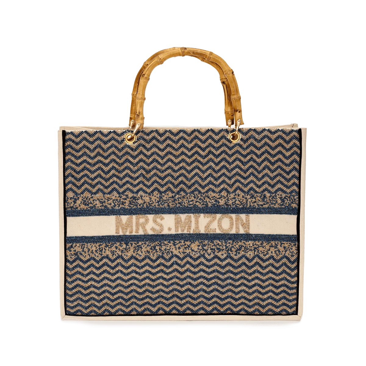 The Juliana Beaded Tote - Royal Ziggy 3 The Juliana Beaded Tote - Royal Ziggy