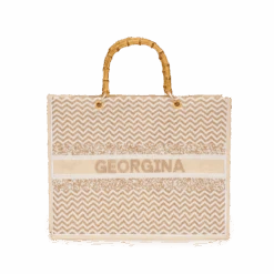 The Juliana Beaded Tote - Ziggy Neutral