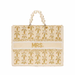 The Juliana Golds Beaded Tote With Pearl Handles