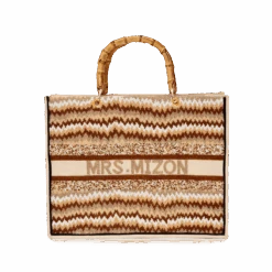 The Juliana Mocha Beaded Tote