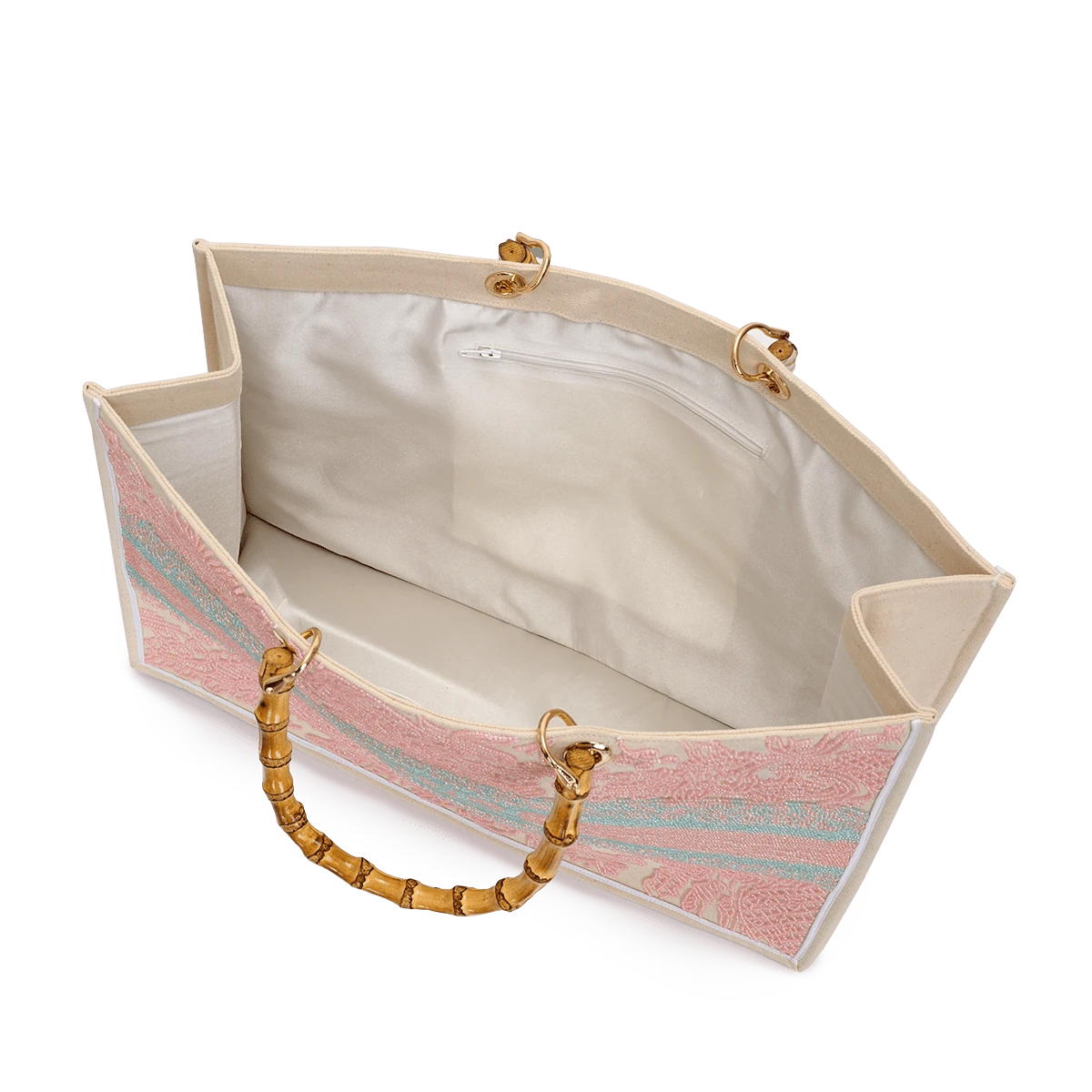 The Juliana Pastel Pink And Green Beaded Tote 4 The Juliana Pastel Pink And Green Beaded Tote - Image 2