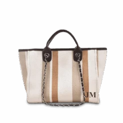 The Lily Canvas Tote - Cocoa Stripe