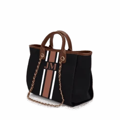 The Lily Canvas - Black With Tan And White - Medium -Lily Bean Luggage Shop the lily canvas medium black with tan and white 800291