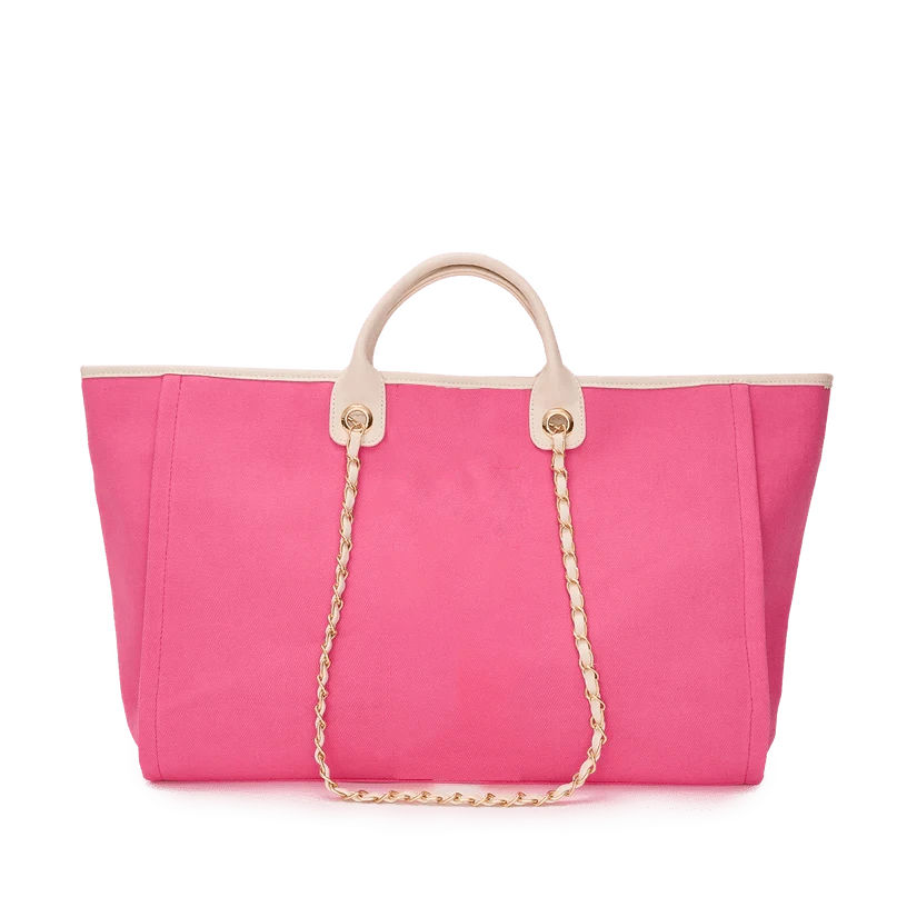 The Lily Canvas Tote - Hot Pink 4 The Lily Canvas Tote - Hot Pink - Image 2