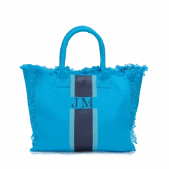 The Lily Fringe Tote - Aqua Blue