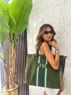 The Lily Fringe Tote - Army Green -Lily Bean Luggage Shop the lily fringe tote army green 741440