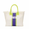 The Lily Fringe Tote - Cream & Lime -Lily Bean Luggage Shop the lily fringe tote cream lime 654898