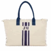 The Lily Fringe Tote - Cream & Navy -Lily Bean Luggage Shop the lily fringe tote cream navy 113824