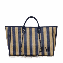 The Lily Jumbo Tote - Midnight & Cream